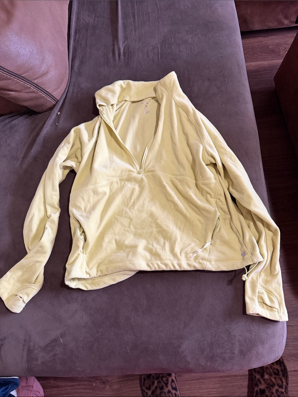 Women's Light Yellow Half-Zip Fleece Pullover